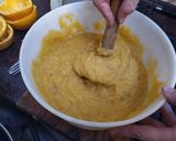 A picture of step 10 of Pork Shoulder with Mustard, Spiced Plums, and Orange Sweet Potato Mash.