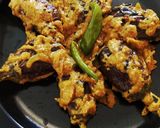 A picture of step 8 of Shahi Brinjal Salan.
