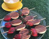 A picture of step 6 of Pancake Skewers 🥞🍓.