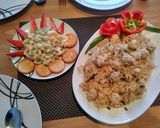 A picture of step 11 of Chicken balls rice with Russian salad.