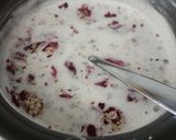A picture of step 4 of Dragon Fruit Sago Rose Dryfruits Dessert - Fusion Fasting Healthy Dessert.