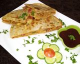 A picture of step 17 of Cheesy chicken quesadillas.