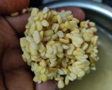 A picture of step 1 of Moong dal pakoda.