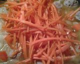 A picture of step 4 of Asian Porkball and applesauce soup.