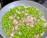 Foto del passaggio 1 della ricetta #648 Torta salata con piselli e pancetta 🫛🥓🥚🧀