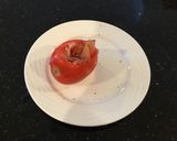 A picture of step 4 of Turkey and Ham Club Stuffed Tomato.
