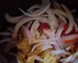 A picture of step 1 of Bhindi gosht.