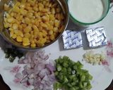 A picture of step 1 of Corn Capsicum Sandwich.