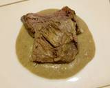 Slow roasted beef with bread and mushroom sauce