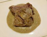 A picture of step 2 of Slow roasted beef with bread and mushroom sauce.