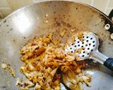 A picture of step 3 of Masaledar dahi (curd) bhindi.