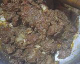 A picture of step 3 of Alu gosht.