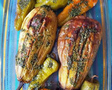 Foto del paso 8 de la receta: Berenjenas y pimientos al horno con picada de hierbas aromáticas