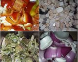 A picture of step 1 of Brocap (broccoli +capsicum +panner)my own recipe.