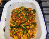 A picture of step 2 of Leftovers bean bake.