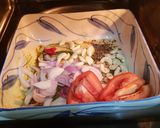 A picture of step 1 of Nawabi Brinjal.