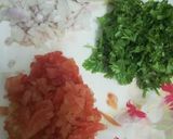 A picture of step 1 of Bhel (murmure and veg chaat).