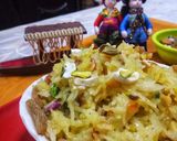 A picture of step 3 of Kashmiri pulav.
