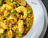 Foto del paso 7 de la receta: Arroz meloso con calamar, langostino y edamame