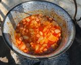 Lecsó bográcsban recept fázis 2 fotója