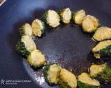 A picture of step 9 of Bharwa karela.