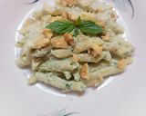 Foto del passaggio 6 della ricetta Pennette con crema di basilico e ricotta