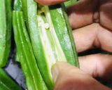 A picture of step 2 of Stuffed Masaledar Bhindi.