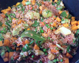 Foto del paso 1 de la receta: Arroz con calabaza y alcachofas a las hierbas provenzales 🍃🌿🌱