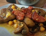 Une image de l'étape 8 de Tajine de bœuf aux figues et champignons de Paris au Cook Expert.