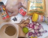 A picture of step 1 of Mandi rice (chicken mandi).