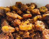 A picture of step 2 of Nendran banana sabji.
