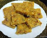 A picture of step 4 of Coconut biscuit burfi.