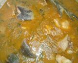 A picture of step 7 of Nsala soup with chicken & cat fish.