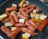 Foto del paso 7 de la receta Huevos con arroz blanco, chistorra y panceta😋