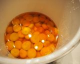 A picture of step 3 of Umeboshi- Japanese pickled plums / salt-preserved plums.