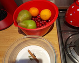 A picture of step 1 of Belgian pear and cranberry compote.