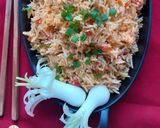 A picture of step 6 of Schezwan Fried Rice.