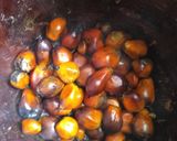 A picture of step 3 of Banga soup with Eba.