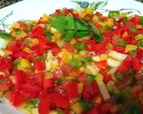 Foto del paso 6 de la receta Yemas de Espárragos con vinagreta de pimientos