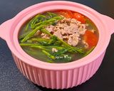 Hình bước làm 4 của món Canh rau muống thịt bò