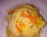 A picture of step 8 of Turmeric rice with carrots and butternut.