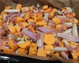 A picture of step 3 of Roasted Honey sweet Potatoes.