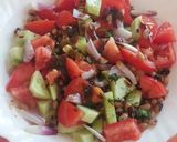 A picture of step 3 of Black-Eyed Pea Salad with Tomato and Cucumber.