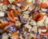 A picture of step 1 of Shakshuka - Vegetable Stew with Spices and Egg.