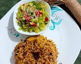 عکس مرحله 3 از دستور لوبیاپلو با گوشت چرخکرده و قارچ رژیمی 🍚