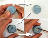 A picture of step 8 of Small Nerikiri Wagashi: "Pansy".