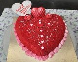 A picture of step 11 of Heart shape red velvet cake.