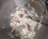 A picture of step 1 of Lahsuni palak.