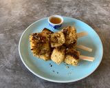 A picture of step 3 of Crispy tofu spice skewers.