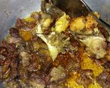 A picture of step 6 of Chips masala, wetfry beef with sausages.